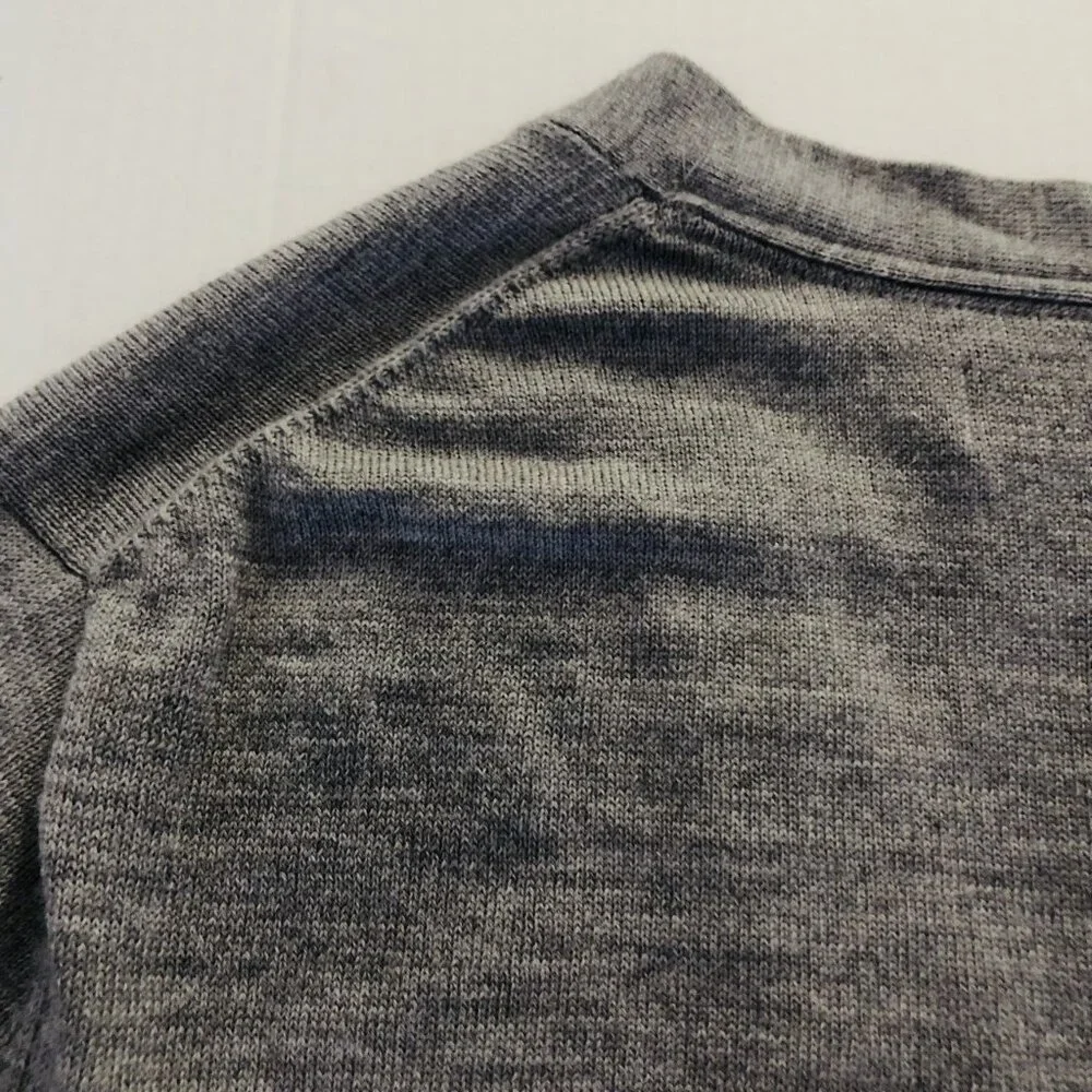 GOODTHREADS 100% Merino Wool Cardigan Sweater Mens XS Gray V-Neck Front Pockets - Picture 16 of 16